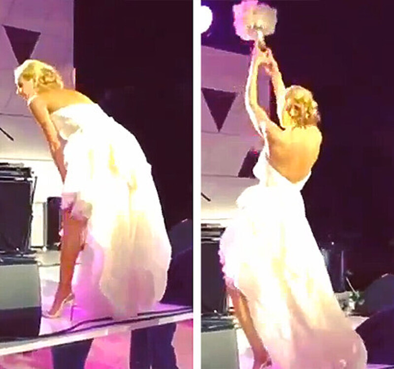 Татьяна Навка опубликовала видео, на котором бросает букет невесты. Фото: Instagram.com/tatiana_navka.