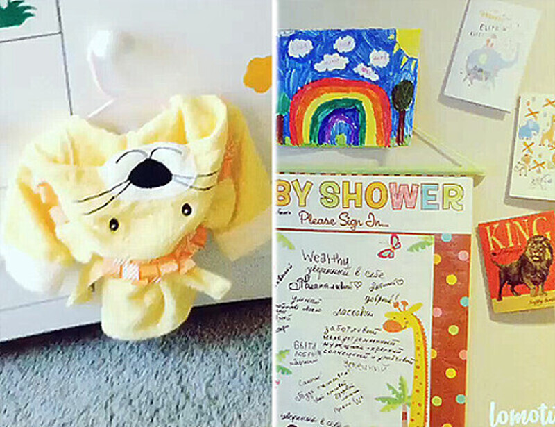 За несколько дней до родов Зверева поделилась в микроблоге снимками детской, в дизайне которой ключевым стало изображение льва. Фото: Instagram.com/sashazvereva.