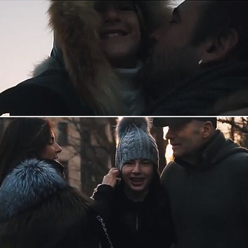 Бывший муж певицы Роман Черницын с сыном Артемом/Игорь Крутой с семьей. Кадр из клипа.