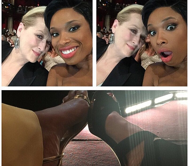 С Мерил Стрип также почла за честь сфотографироваться Дженнифер Хадсон. Фото: социальные сети