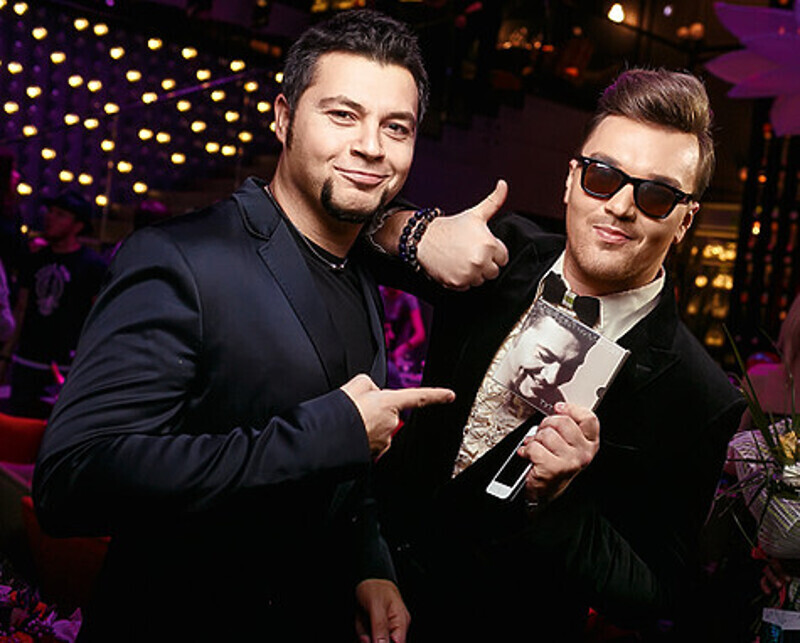 С Александром Панайотовым на презентации альбома «Тут и там». Фото: личный архив Алексея Чумакова.