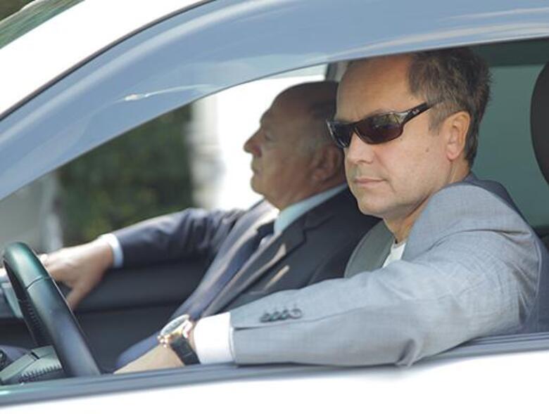 Андрей Соколов и Сергей Газаров на съемках сериала «Департамент».