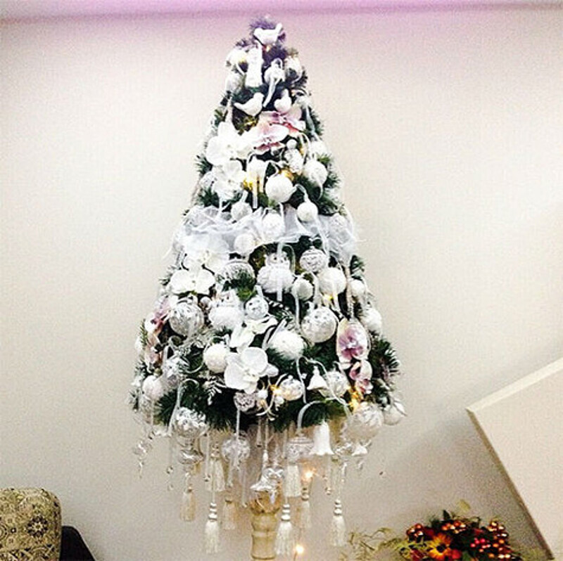 Гарик Харламов и Кристина Асмус защитили новогоднюю елку от собаки. Фото: Instagram.com.