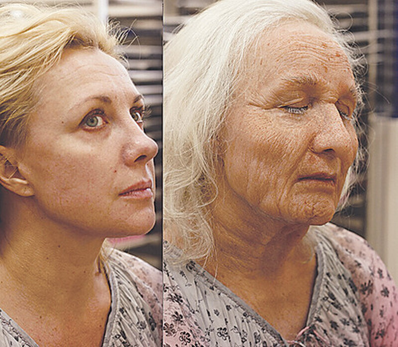 Елена Яковлева в сложном пластическом гриме. Фото: материалы пресс-служб.