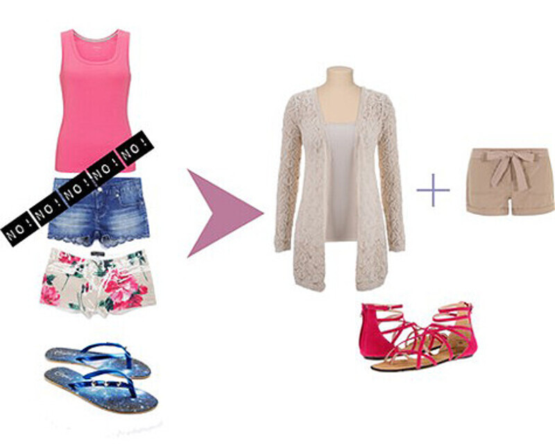 В городе стоит отказаться от коротких шорт и пляжной обуви.