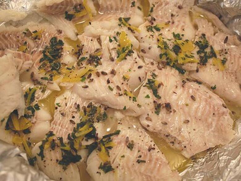 Рыба с зеленью.