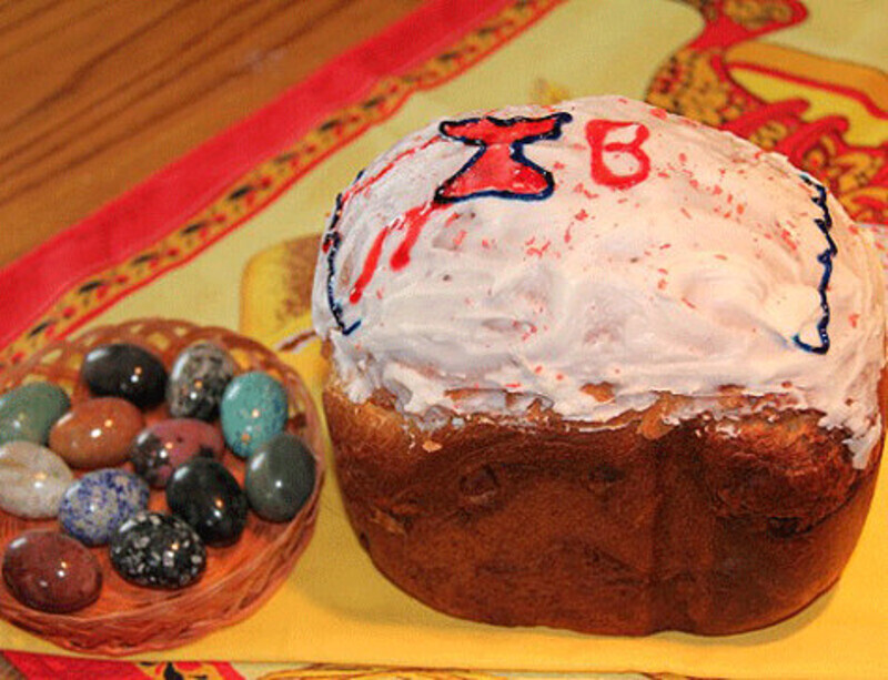 Пасхальный кулич из хлебопечки.