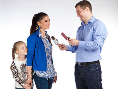 пара Теамо.ру Дарья с дочкой Настей и Денис