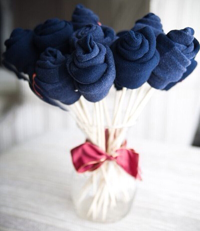 Букет из носков. Фото: личный архив Алены Водонаевой.