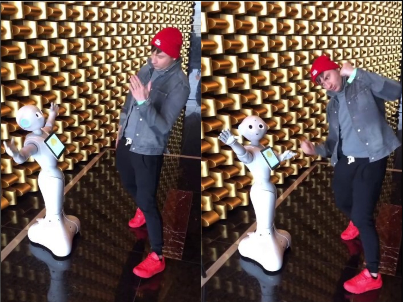 Резко помолодевший Лазарев устроил танцевальный баттл с&nbsp;роботом