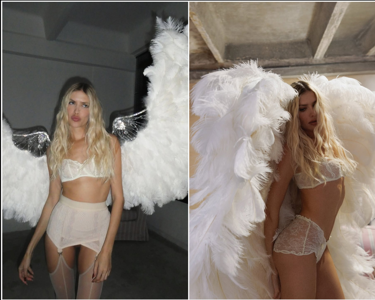 Перминова предстала в&nbsp;нижнем белье, повторив образ ангелов Victoria's Secret