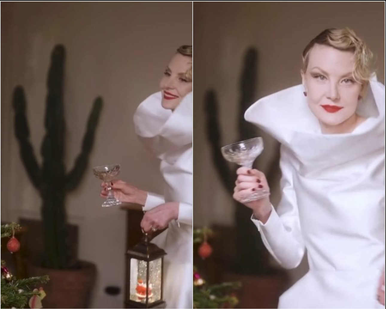 Литвинова в&nbsp;белом эпатажном платье поздравила &laquo;жителей планеты&raquo; с&nbsp;2026-м