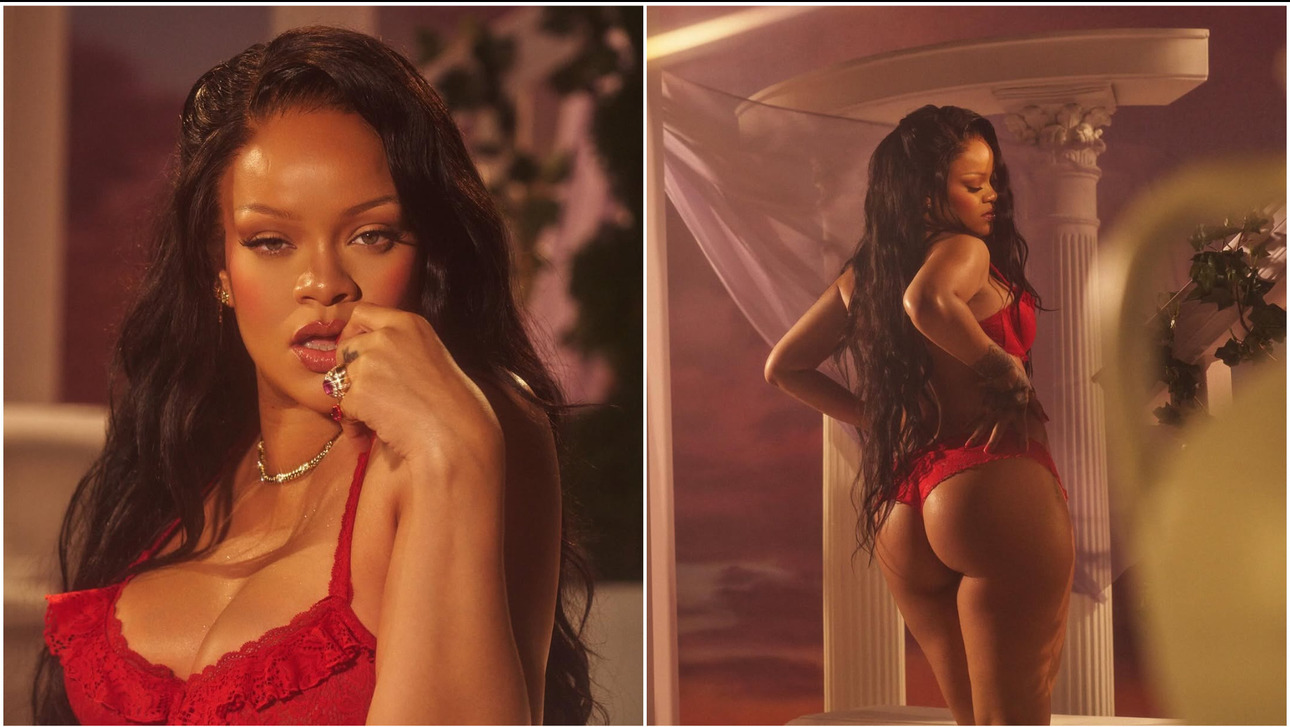 Рианна предстала в&nbsp;соблазнительном красном белье через 4 месяца после родов