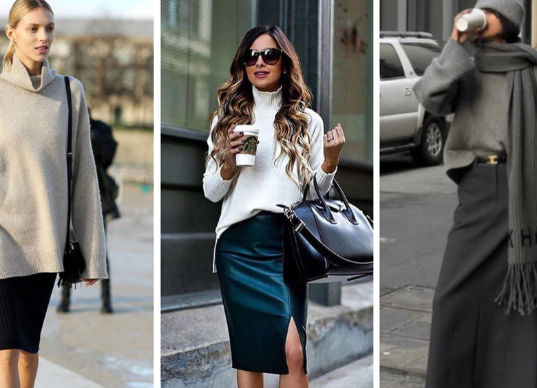 Зимний мастхэв: как стилизовать и&nbsp;с&nbsp;чем носить юбку-карандаш