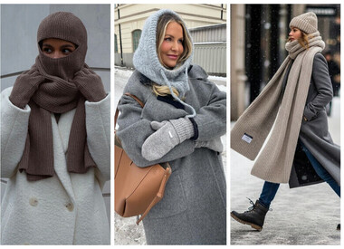 Аксессуары против холода: стильные способы носить капор, балаклаву и гигантский шарф
